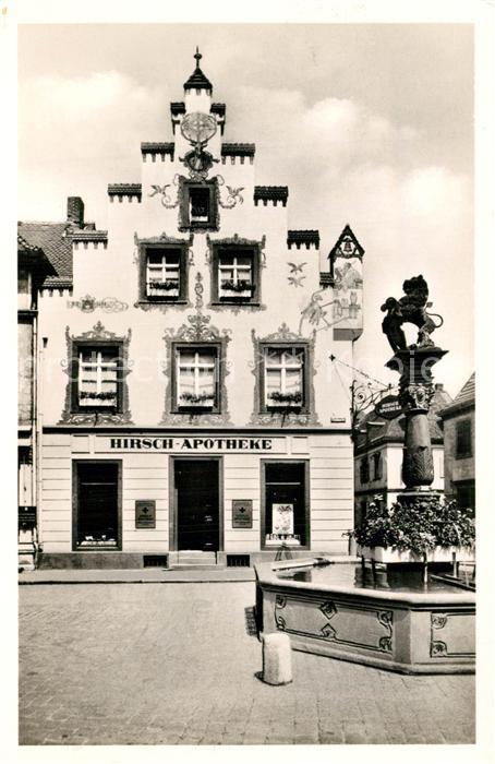 Offenburg Hirsch Apotheke Loewenbrunnen