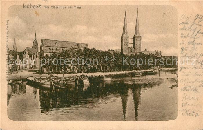 Luebeck Obertrave mit Dom