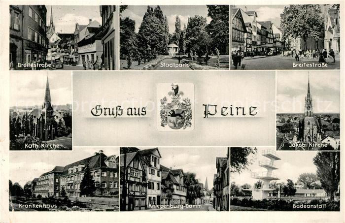 Peine Breitestrasse Stadtpark Krankenhaus Kirche Badeanstalt