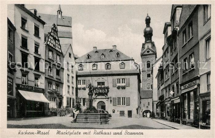 Kochem Marktplatz Rathaus Brunnen
