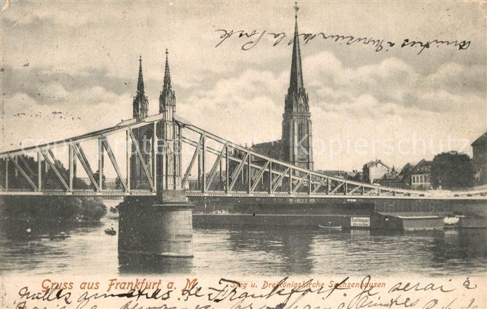 Frankfurt Main Dreikoenigskirche Sachsenhausen Steg