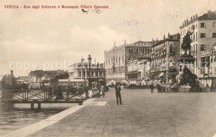 Venezia Venedig Riva degli Schiavoni e Monumento Vittorio Emanuele