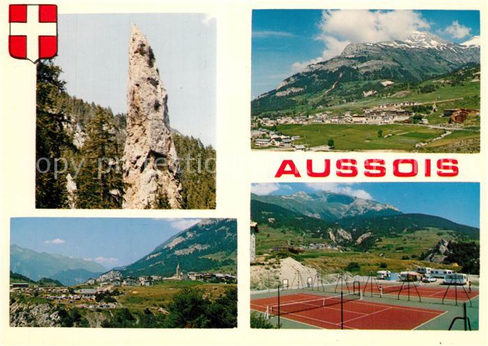 Aussois Le Monolithe Vue generale Le Village Les Courts de Tennis