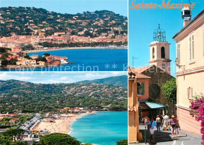 Sainte Maxime sur Mer Var Vue generale plage de la Nartelle ruelle commercante