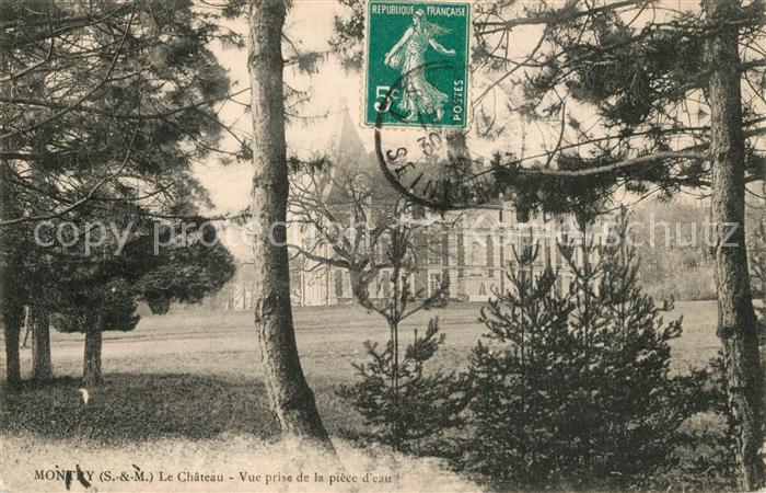 Montry Chateau vue prise de la pièce d eau Schloss