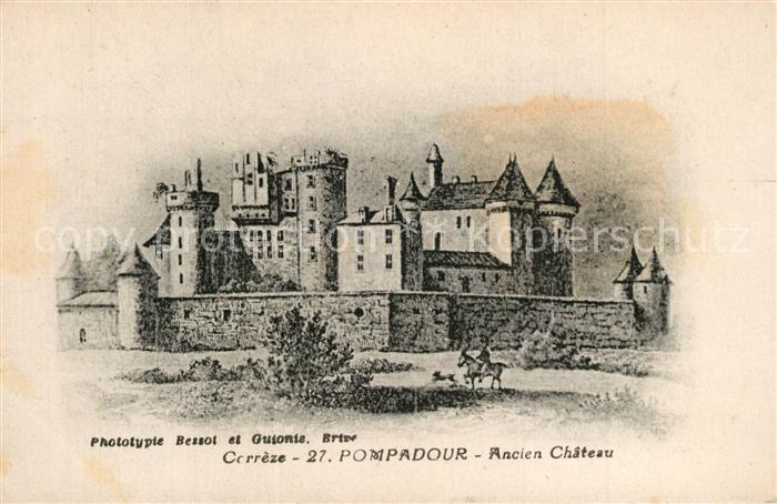 Pompadour Ancien Chateau Schloss Künstlerkarte