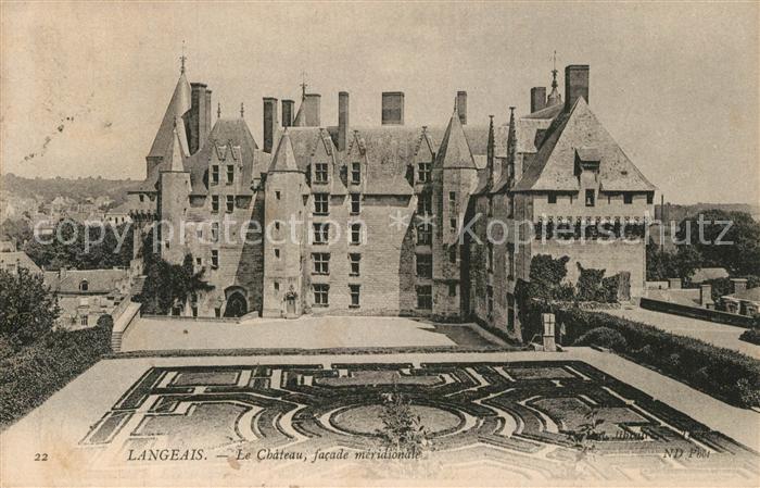 Langeais Chateau facade meridionale Parc Schloss Park