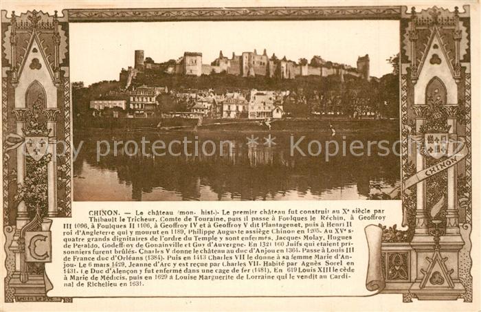 Chinon Indre et Loire Chateau Monument historique Histoire Schloss