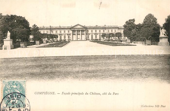 Compiegne Oise Facade principale du Chateau côté du parc Schloss Park
