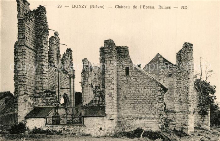Donzy Ruines du Chateau de l'Epeau Schloss Ruinen