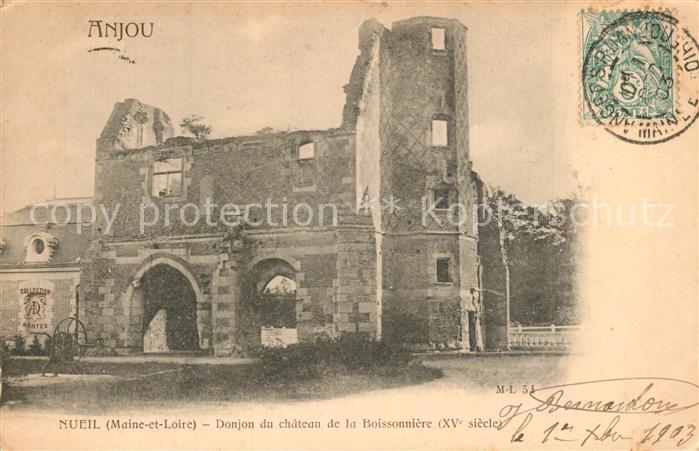 Nueil-sur-Layon Chateau de la Boissonnière XVe siècle S