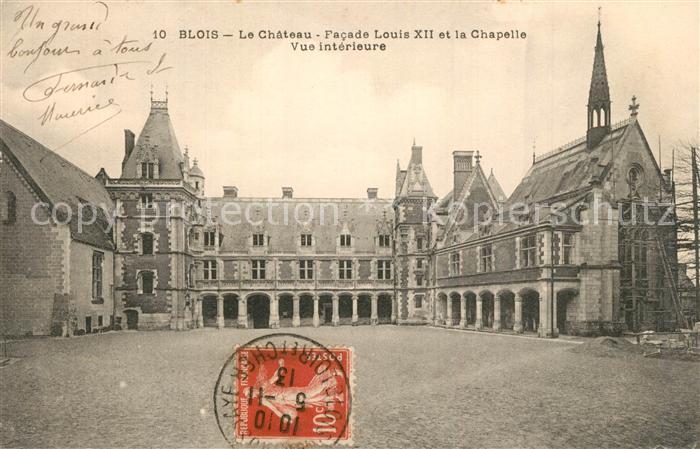Blois 41 Chateau Facade Louis XII et la Chapelle Schloss Kapelle