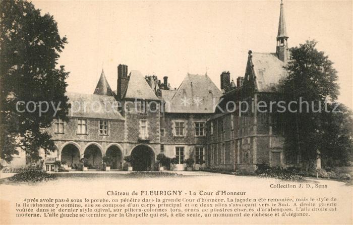 Thorigny-sur-Oreuse Chateau de Fleurigny Cour d Honneur Schloss