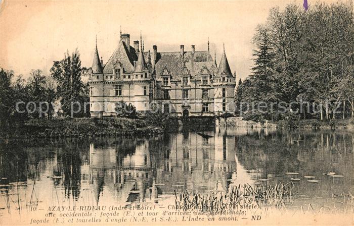 Azay-le-Rideau Chateau national XVIe siécle Etang Schl