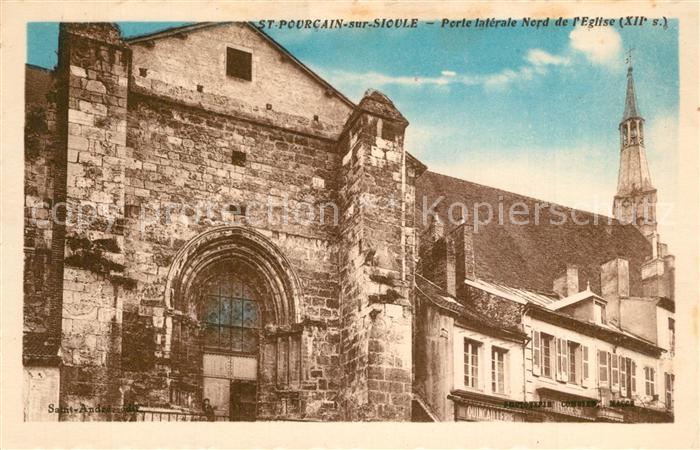 Saint-Pourcain-sur-Sioule Porte latérale nord de l'Eglise XIIe siècle