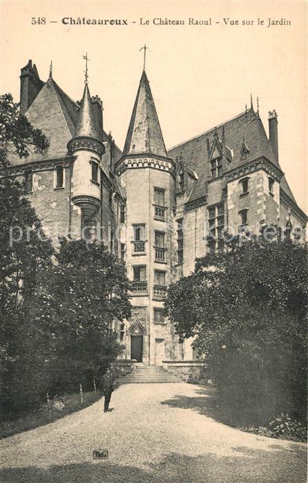 Chateauroux Indre Chateau Raoul vue sur le jardin Schloss