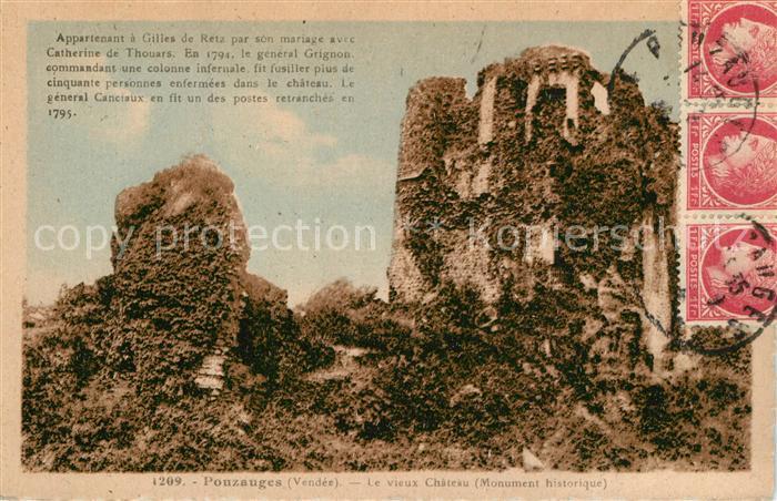 Pouzauges Le vieux Chateau Monument historique
