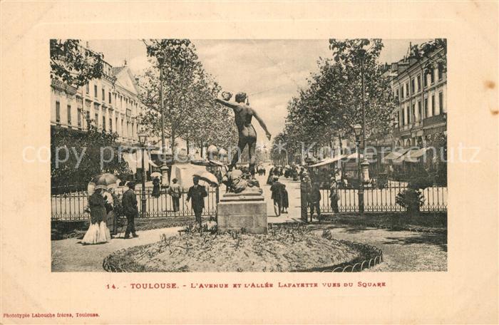 Toulouse Haute-Garonne Avenue et l’Allee Lafayette vues du Squ