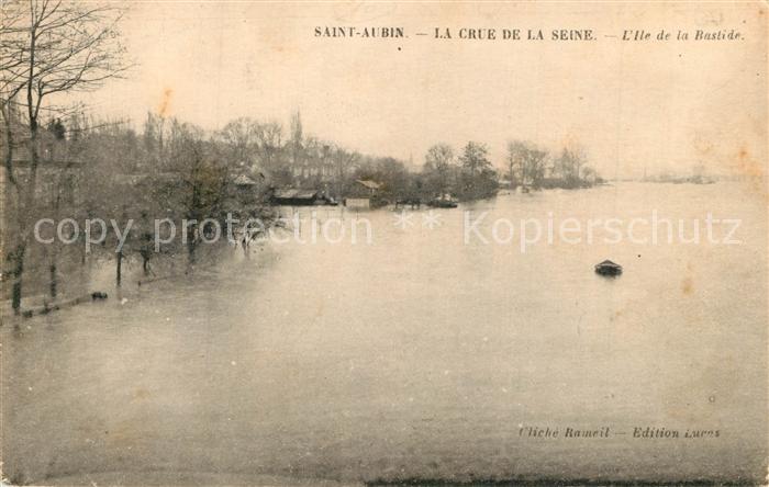 Saint-Aubin Aube La Crue de la Seine Ile de la Bastide