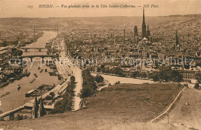 Rouen Vue generale prise de la Cote Sainte Catherine