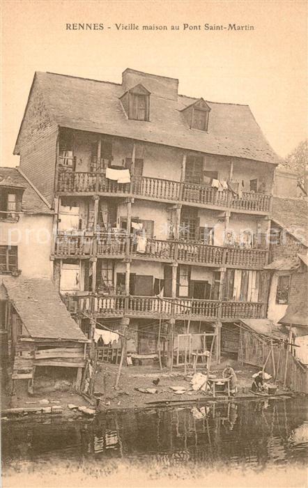 Rennes Ille-et-Vilaine Vieille maison au Pont Saint Martin