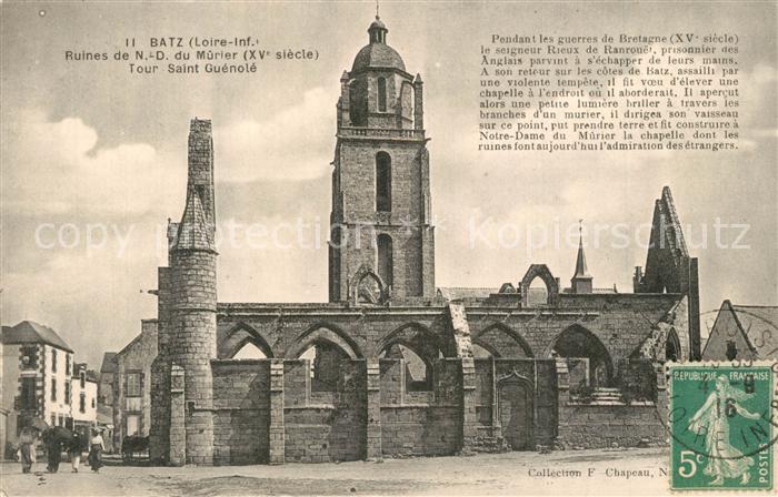 Batz-sur-Mer Ruines de ND du Murier Tour Saint Gueno