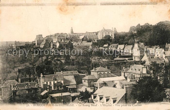Moncontour de Bretagne Le Bourg Neuf Hopital Vue prise du Cloc