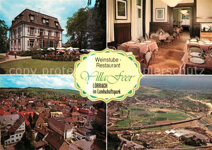 Loerrach Weinstube Restaurant Villa Feer Fliegeraufnahme