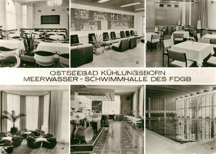 Kuehlungsborn Ostseebad Meerwasser Schwimmhalle des FDGB Tagescafe Eingangshalle