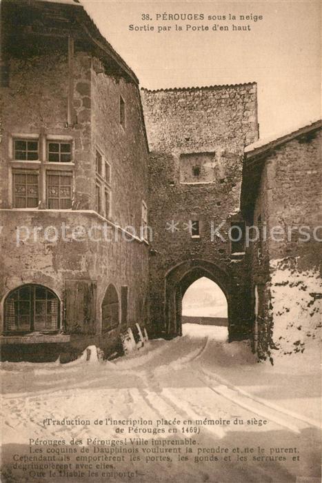 Perouges sous la neige Sortie par la Porte d’en haut