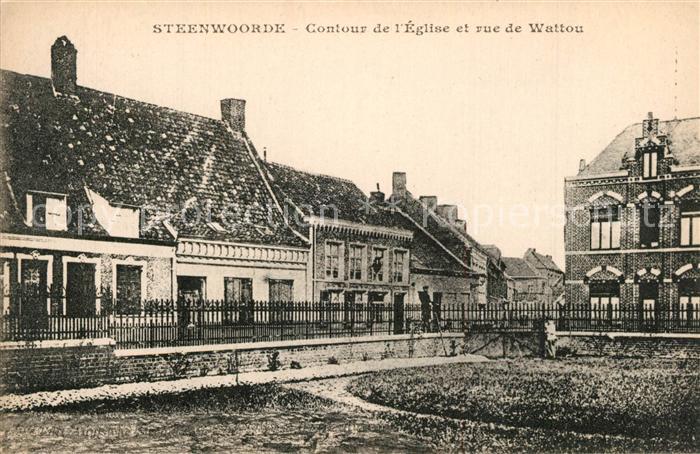 Steenvoorde Contour de l’Eglise et rue de Wattou