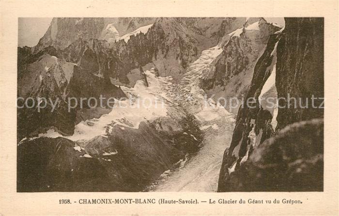 Chamonix Mont Blanc Le Glacier du Geant vu du Grepon