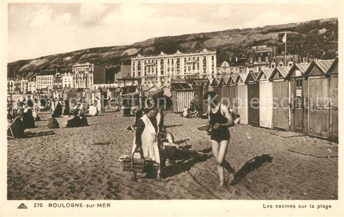 Boulogne-sur-Mer Les cabines sur la plage