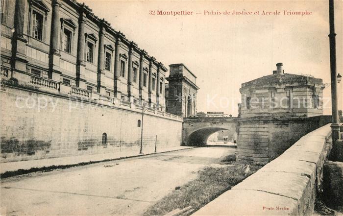 Montpellier Herault Palais de Justice et Arc de Triomphe