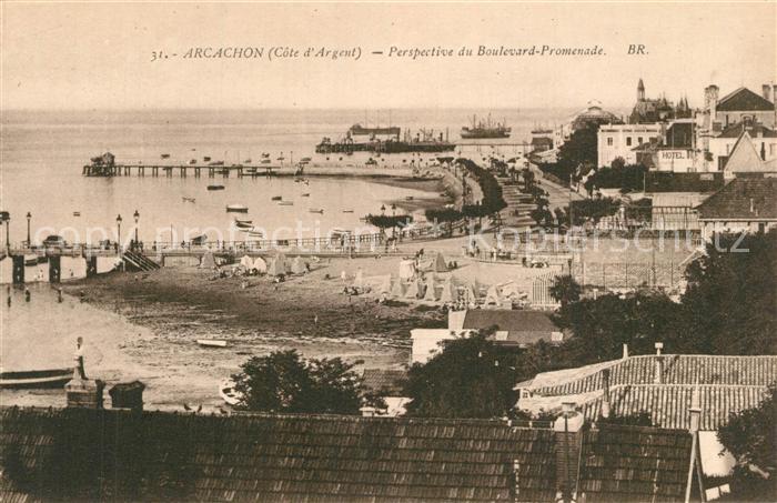 Arcachon Gironde Perspective du Boulevard Promenade