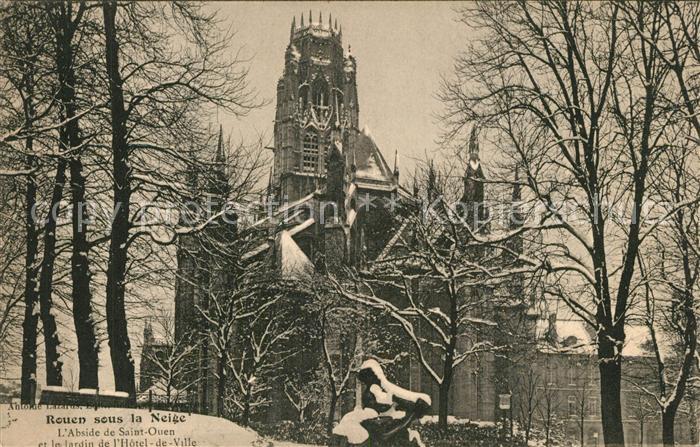 Rouen Abside de Saint Quen et la Jardin de l’Hotel de Ville