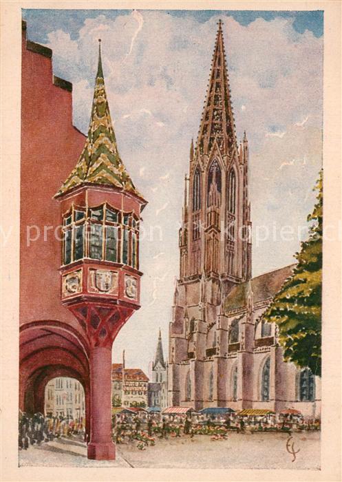 Freiburg Breisgau Muenster und Kaufhauserker