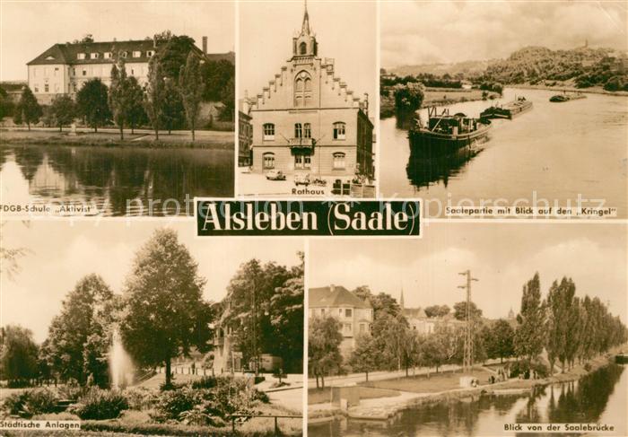 Alsleben Saale FDGB Schule Aktivist Saalepartie Staedt Anlagen Saalebruecke