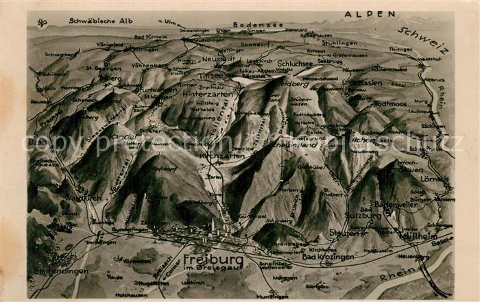 Freiburg Breisgau Panoramakarte