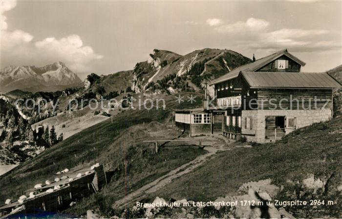 Zugspitze Brauneckhuette mit Latschenkopf