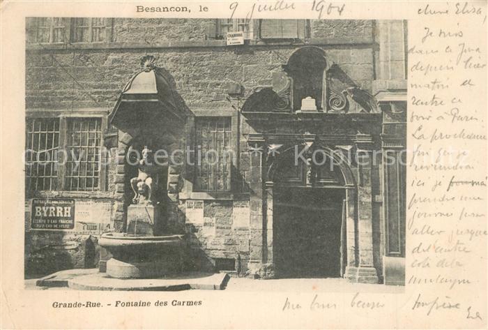 Besancon Doubs Grande Rue Fontaine des Carmes