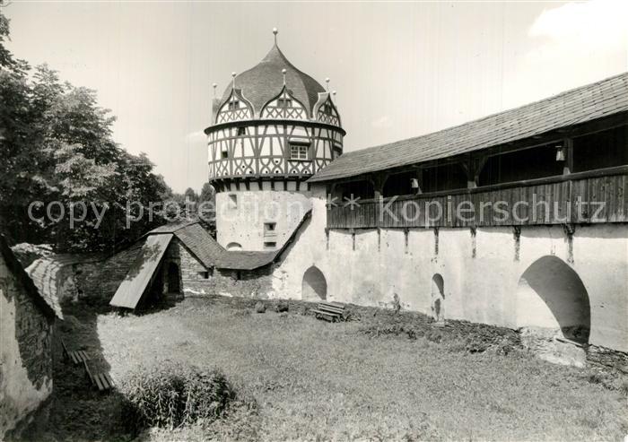Burgk Saale-Orla-Kreis Staatl Museum Schloss Burgk Roter Turm mit Zwinger