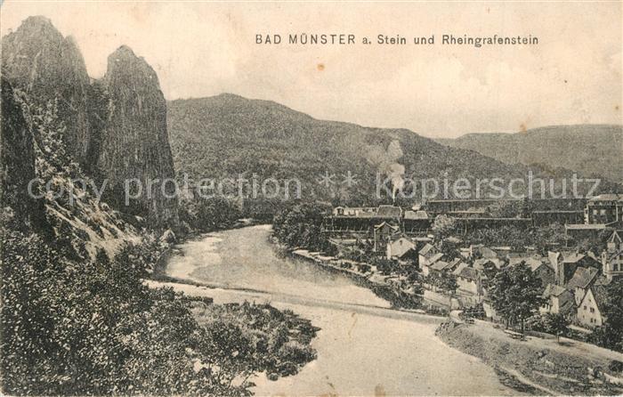Bad Muenster Stein Ebernburg Panorama Nahe Rheingrafenstein Felsen
