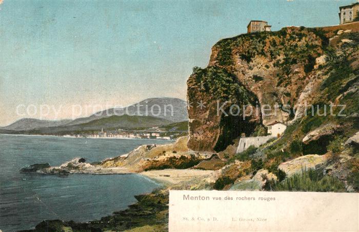 Menton Alpes Maritimes vue des rochers rouges Côte d Azur