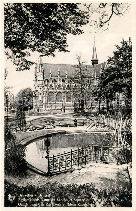 Bruxelles Bruessel Eglise Notre Dame du Sablon et Square du Petit Sablon