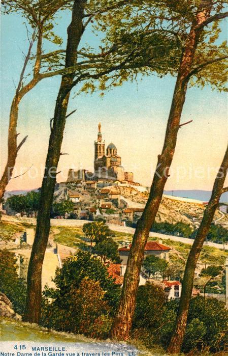 Marseille Bouches-du-Rhone Notre Dame de la Garde vue a travers le