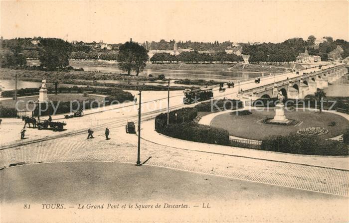Tours Indre-et-Loire Grand Pont et Square de Descartes