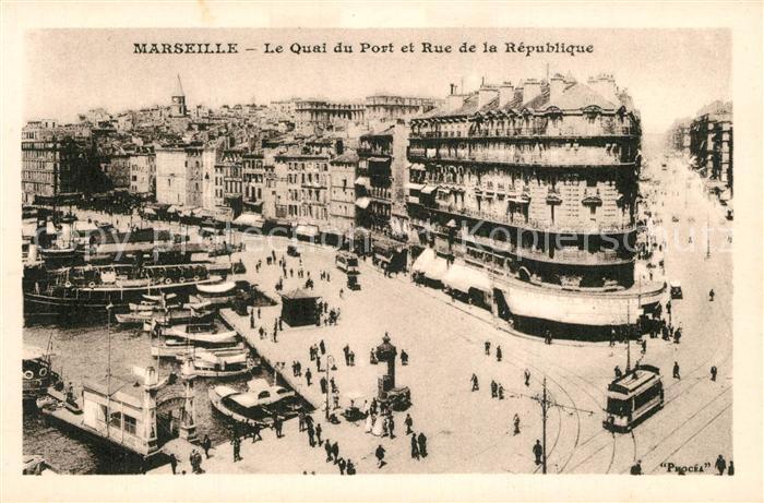Marseille Bouches-du-Rhone Quai du Port et Rue de la République