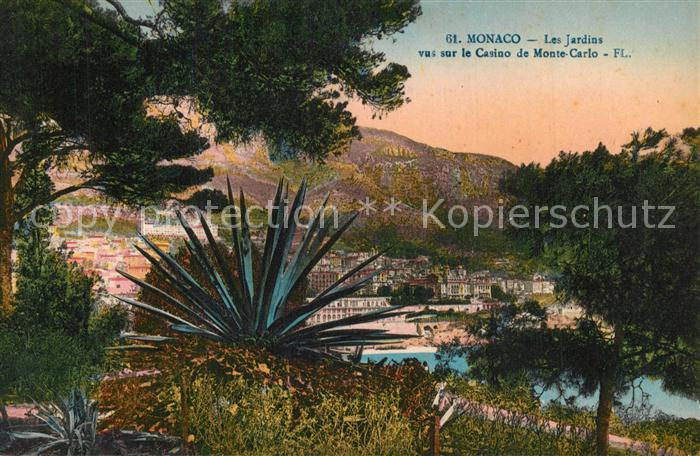 Monaco Les Jardins vus sur le Casino de Monte Carlo