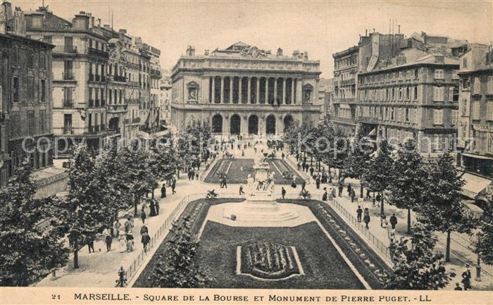 Marseille Bouches-du-Rhone Square de la Bourse et Monument de Pierre Puget
